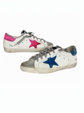 Golden Goose Women’s Superstar Limited Edition Mismatched Sneakers Blue Pink 7